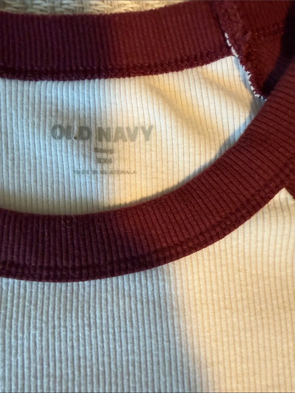 Old Navy Black Graphic Tee & Burgundy-White Raglan Kids Tops (2-Pack)